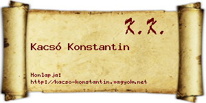 Kacsó Konstantin névjegykártya